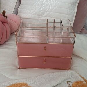 COPY - Pink rose gold makeup organizer